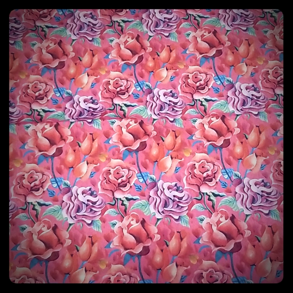 Recycled/Organic Material Rose Print Hair Scarf